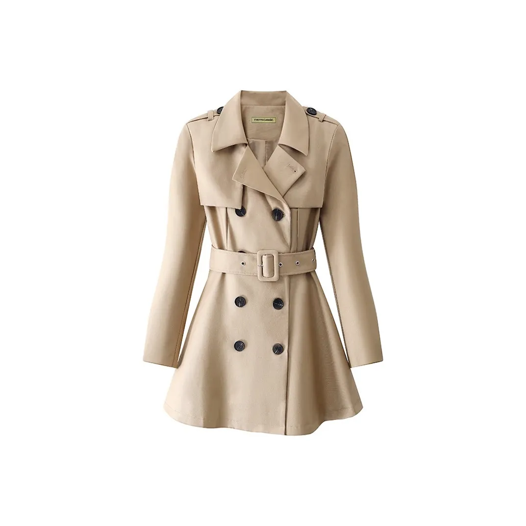 Yvetteclassic FW25 Длинное Платье с Длинными Рукавами Женское Хаки