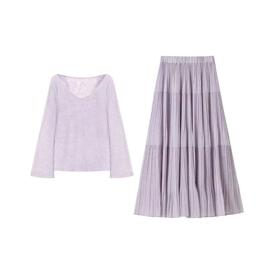 MARIE·COCO Светло-фиолетовый топ и юбка женский комплект