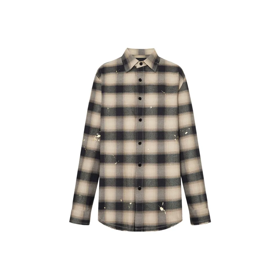 MO&CO Коричневый Черный Клетка Женская Рубашка