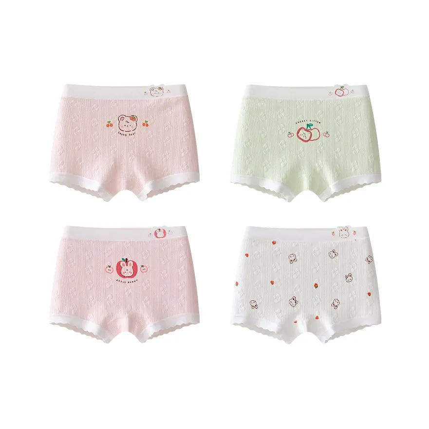 MIIOW 4 пачки Розовый + Зеленый + Розовый + Белый Kids нижнее белье