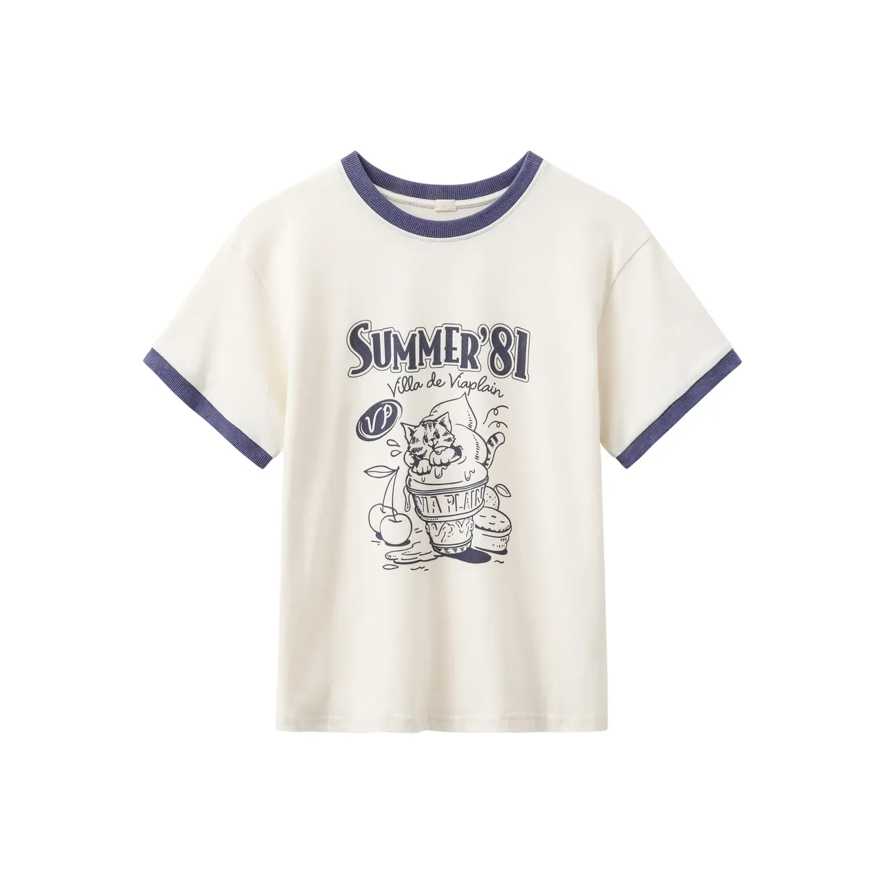 Another Alley Лето Регулярный Винтаж С принтом Цветовой блок Круглый вырез Рубашка Женская