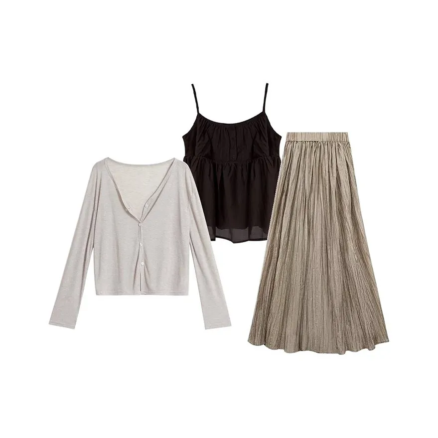 MARIE·COCO Кардиган+Топ на бретелях+Юбка Женские Комплекты с юбкой