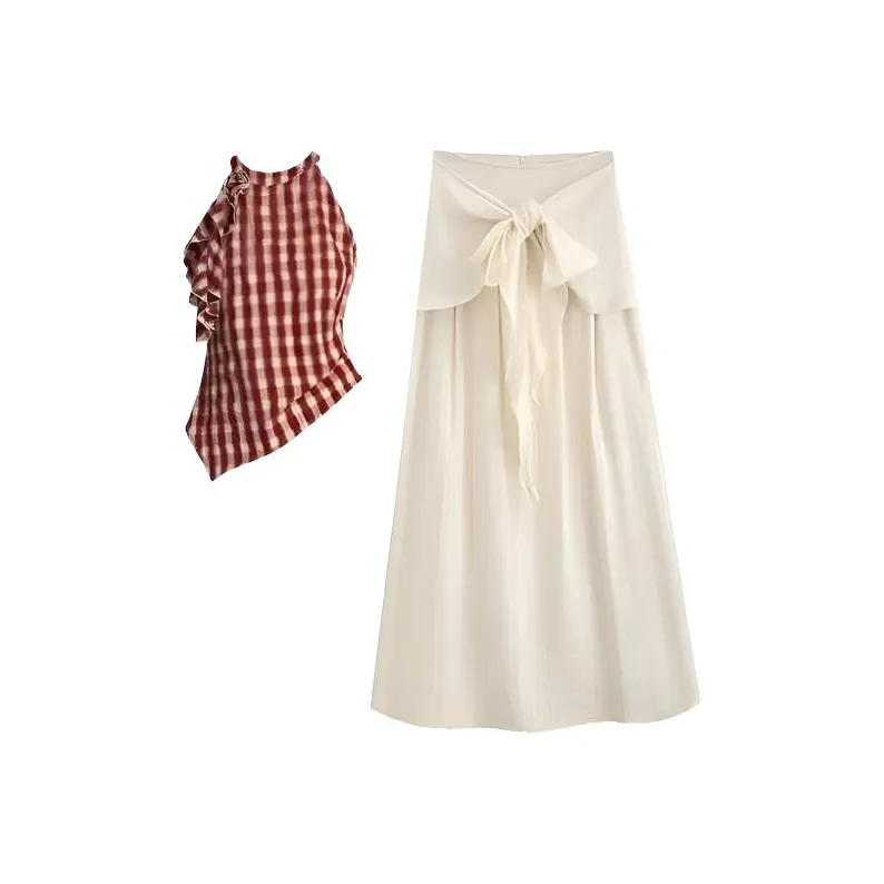 MO VOICE Красный Женский Комплект с Юбкой