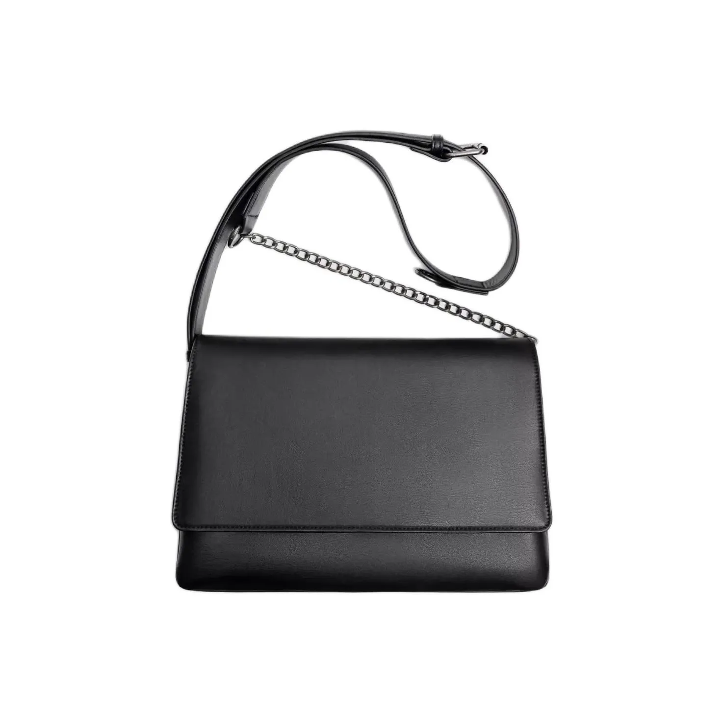 ZARA ПУ (полиуретан) Сумка через плечо Мужская Черная