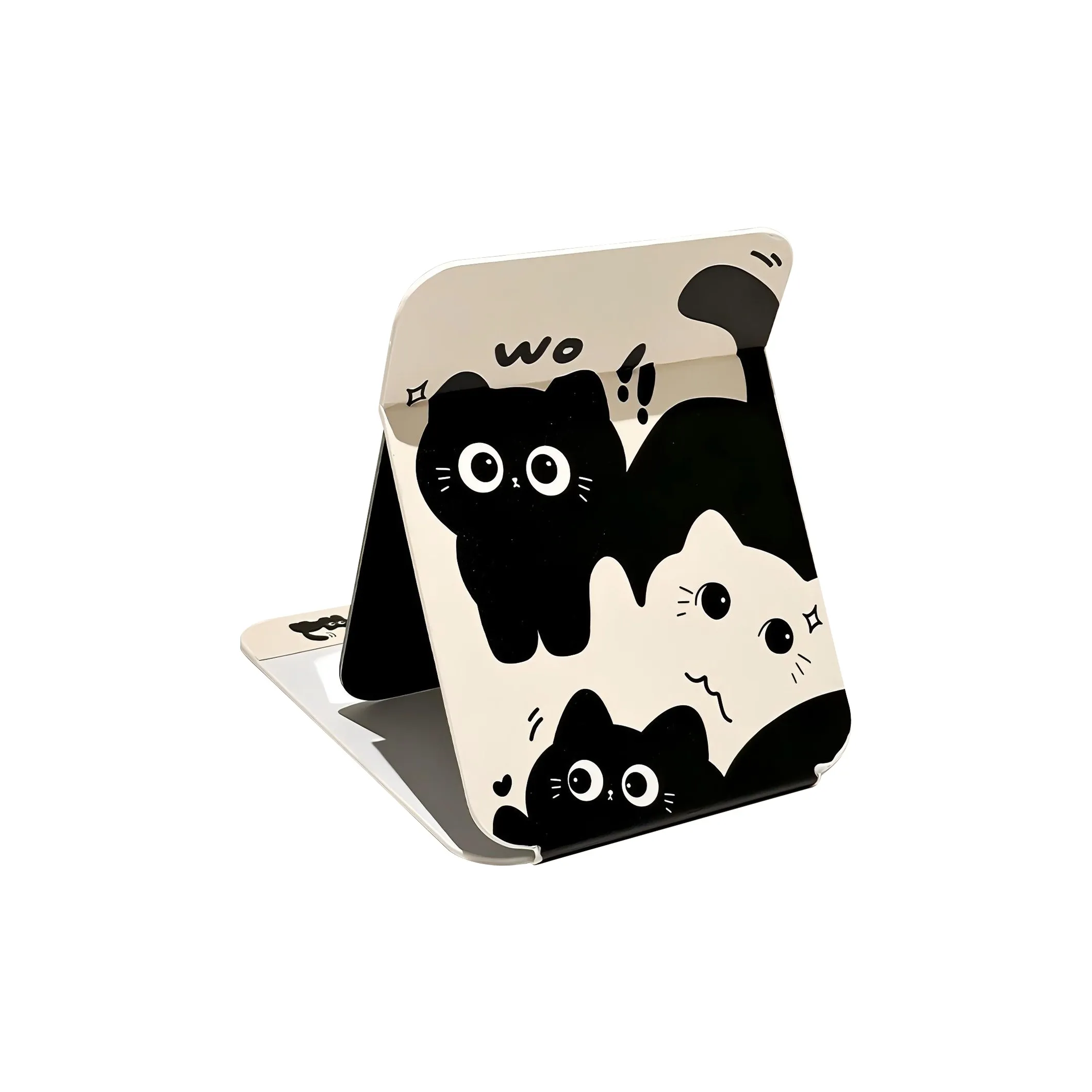 Goodgudi Черный Белый Котенок Складной Зеркало для макияжа