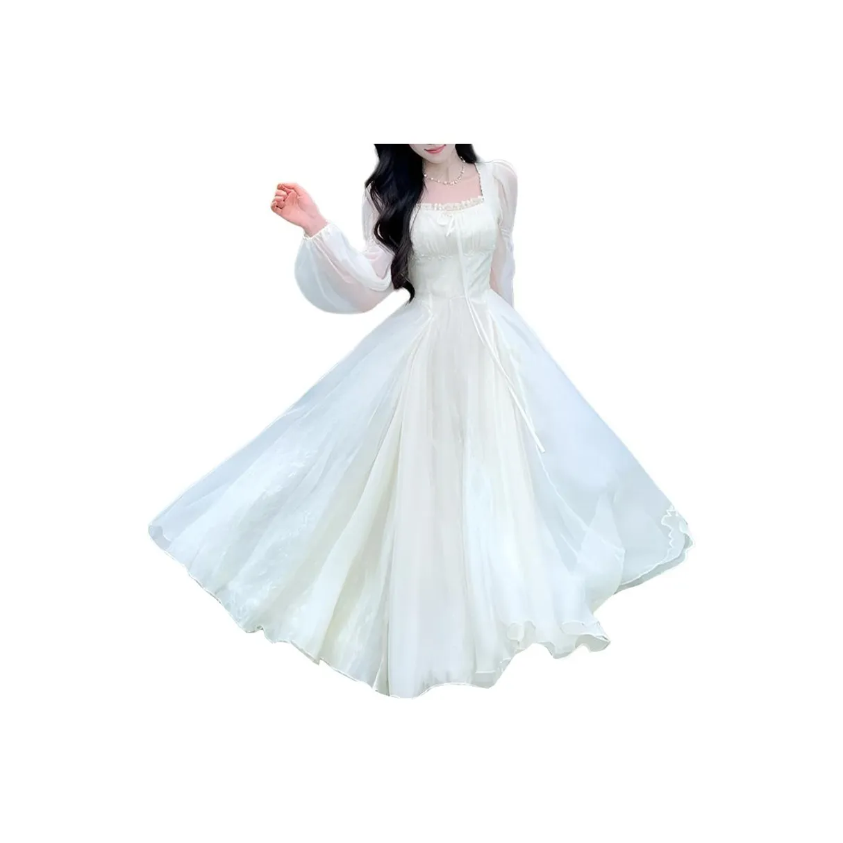 OMOIDAS Длинное платье с длинными рукавами женское