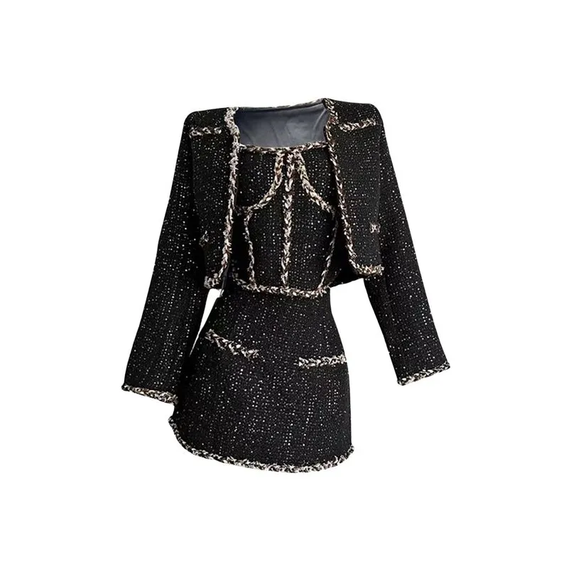 HUINIAN Черный Высококачественный Комплект с Юбкой для Женщин