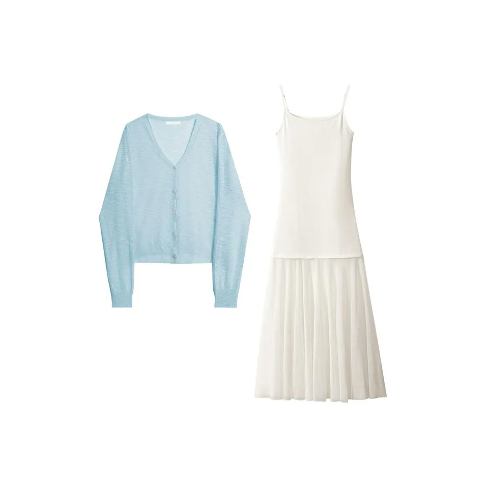 MARIE·COCO Кардиган + Платье Женские Комплекты с Юбкой
