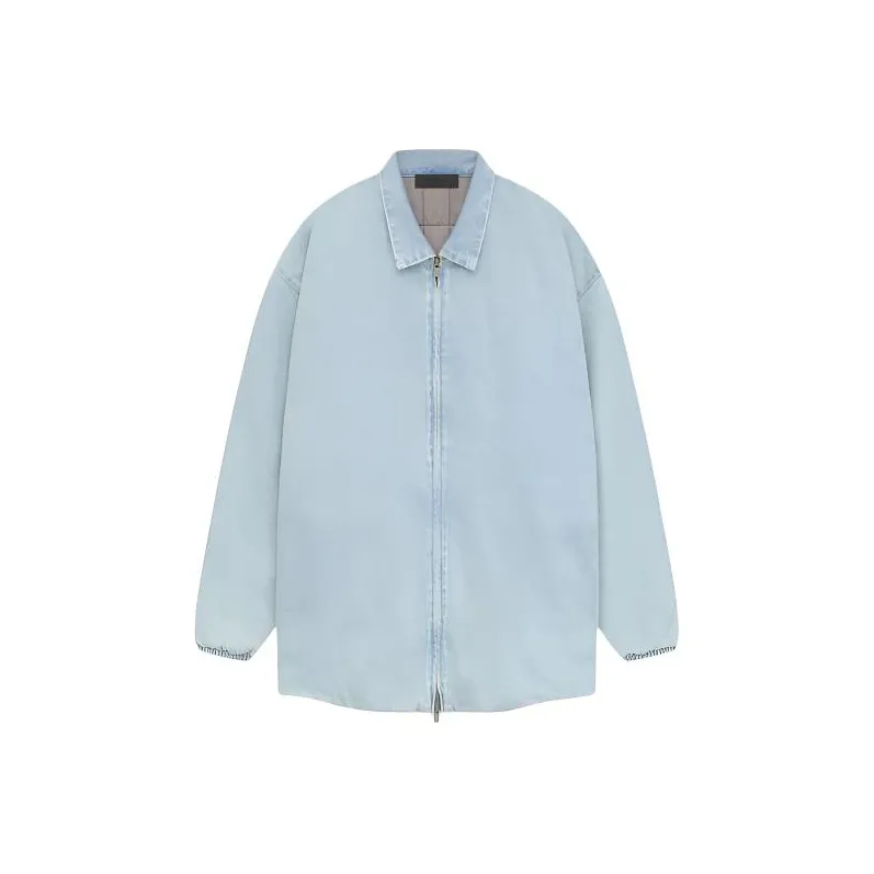 Fear of God Essentials SS24 Hoodiegarden Куртки и Пальто Мужской Светлый Деним