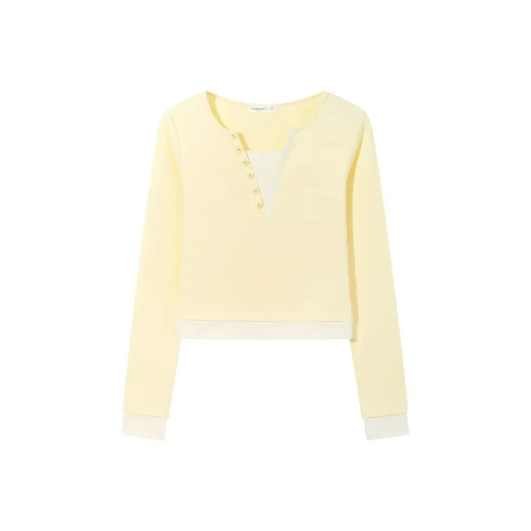 MIMOSA CHUR Желтый [Высокое качество] Женские T-рубашки