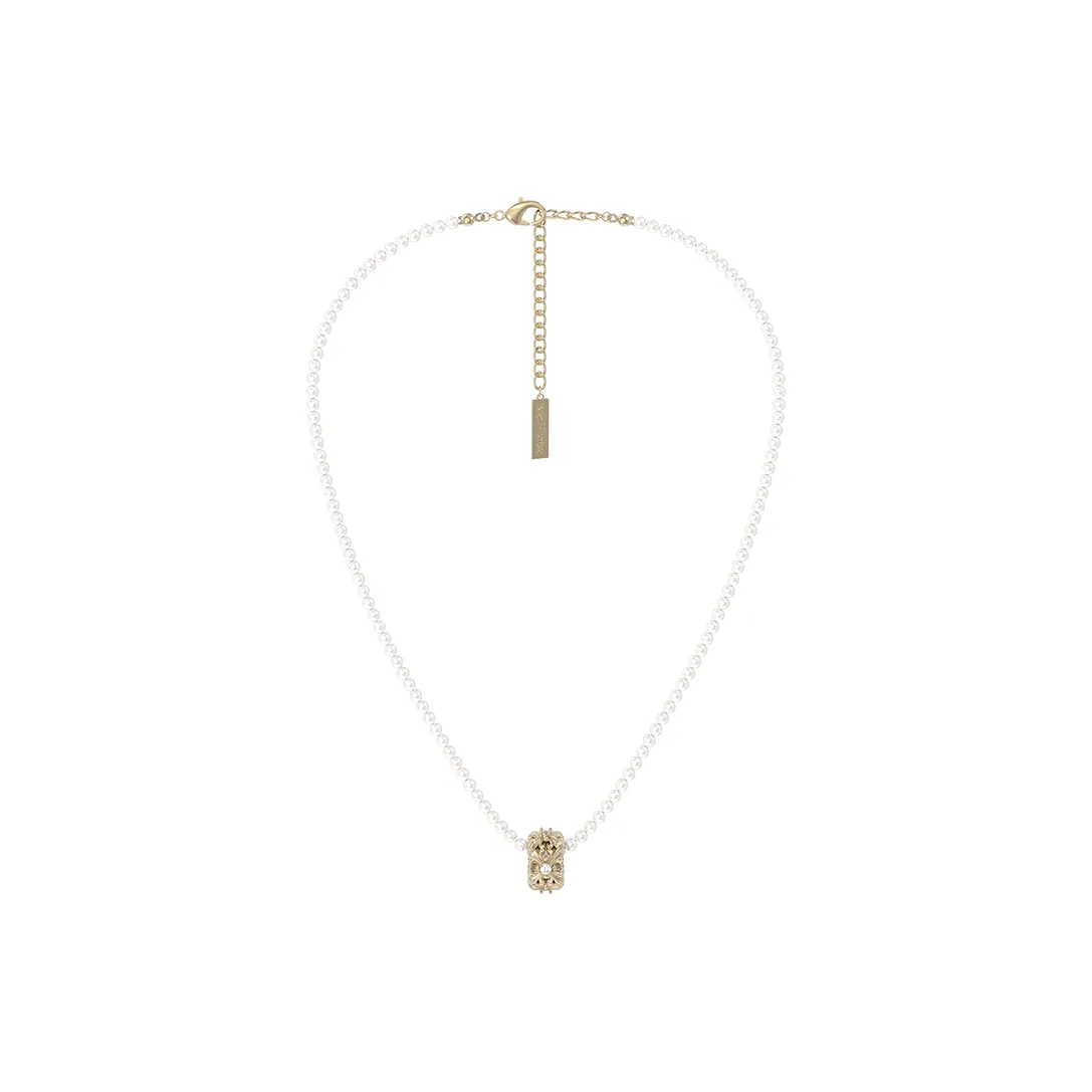 SUN HUNTER Титан с покрытием медный белое золото + циркон + синтетический жемчуг без подвески цепь женские