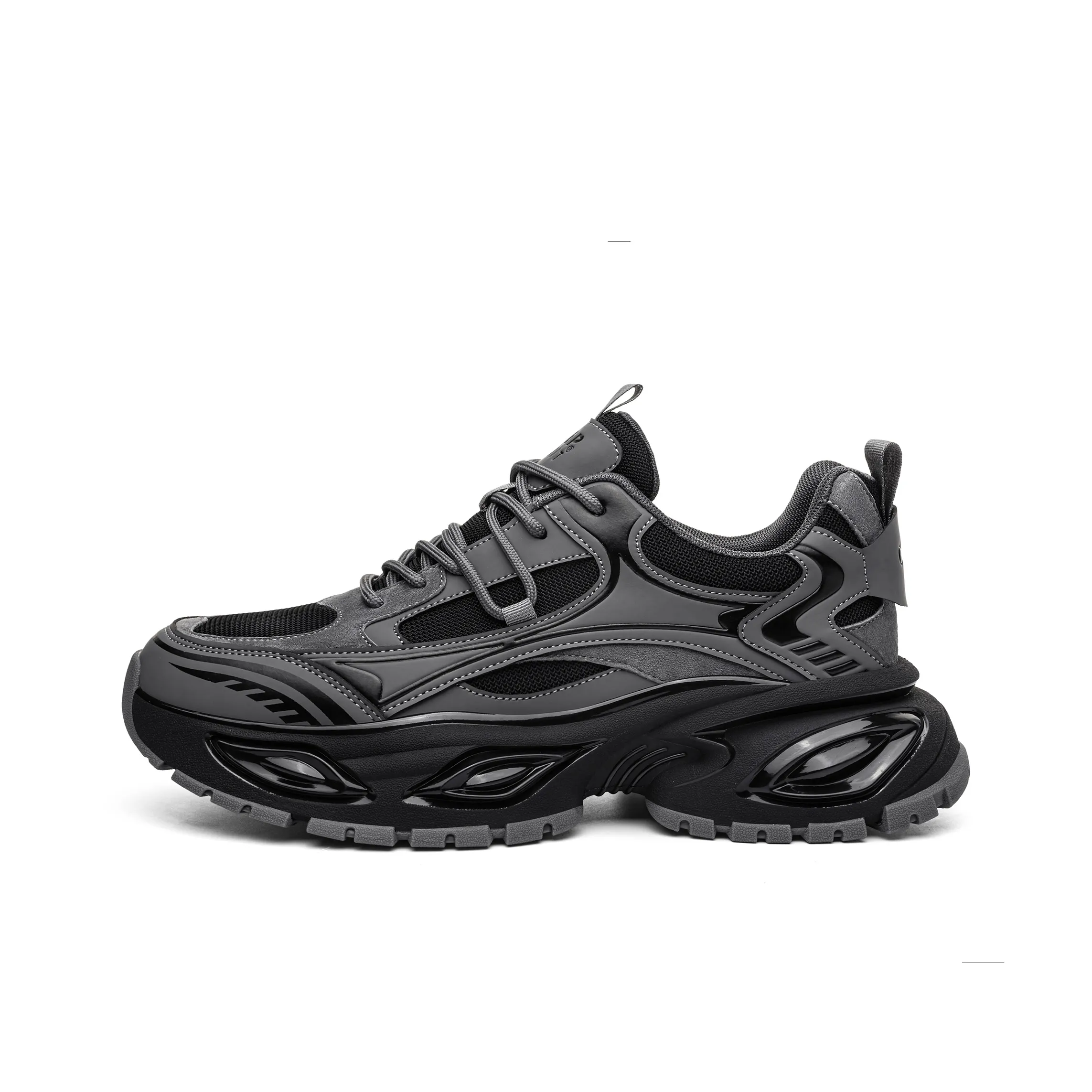 JEEP SPIRIT Устойчивый к истиранию Дышащий Легкий Увеличивающий высоту Низкий Топ Тяжелая подошва Мужские Кроссовки для альпинизма Серый