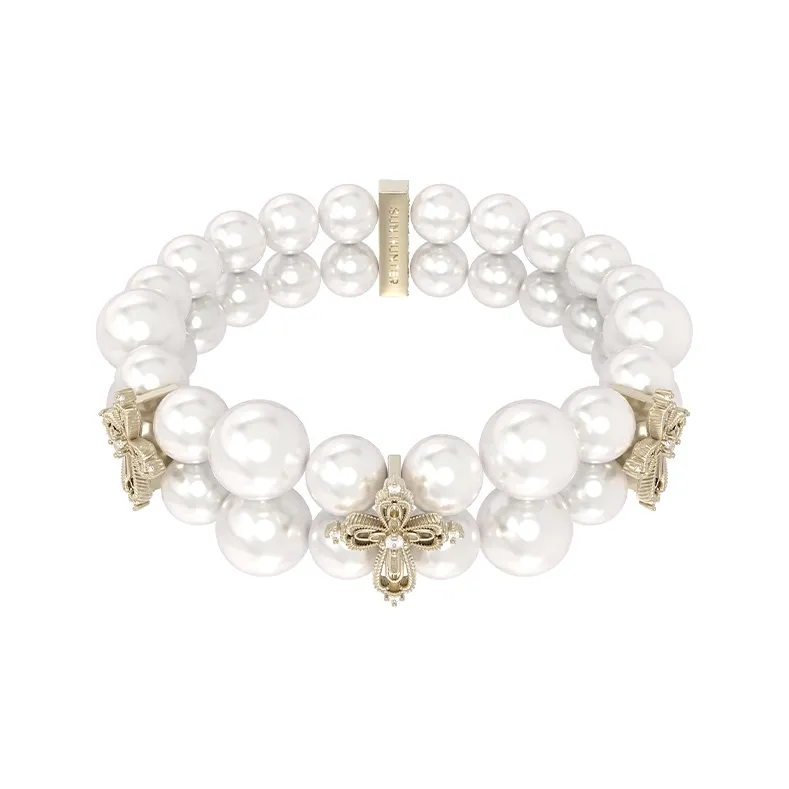 SUN HUNTER Белое золото с покрытием медный титан + циркон + синтетический жемчуг браслеты женские