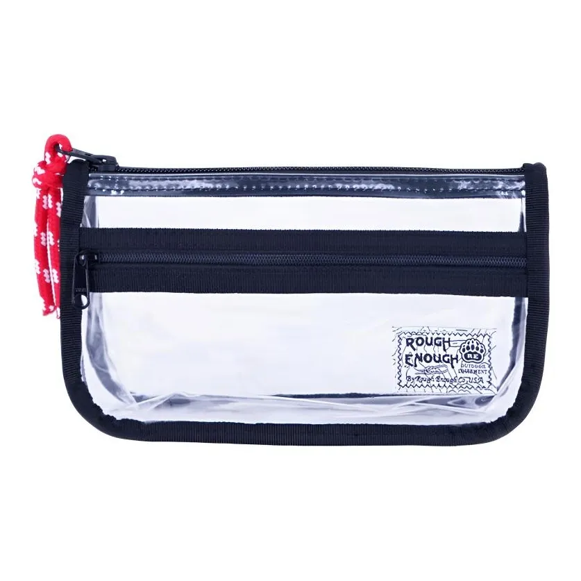 Rough Enough PVC Polyvinyl Chloride Makeup & Toiletry Bags Travel Organizers Unisex Transparent