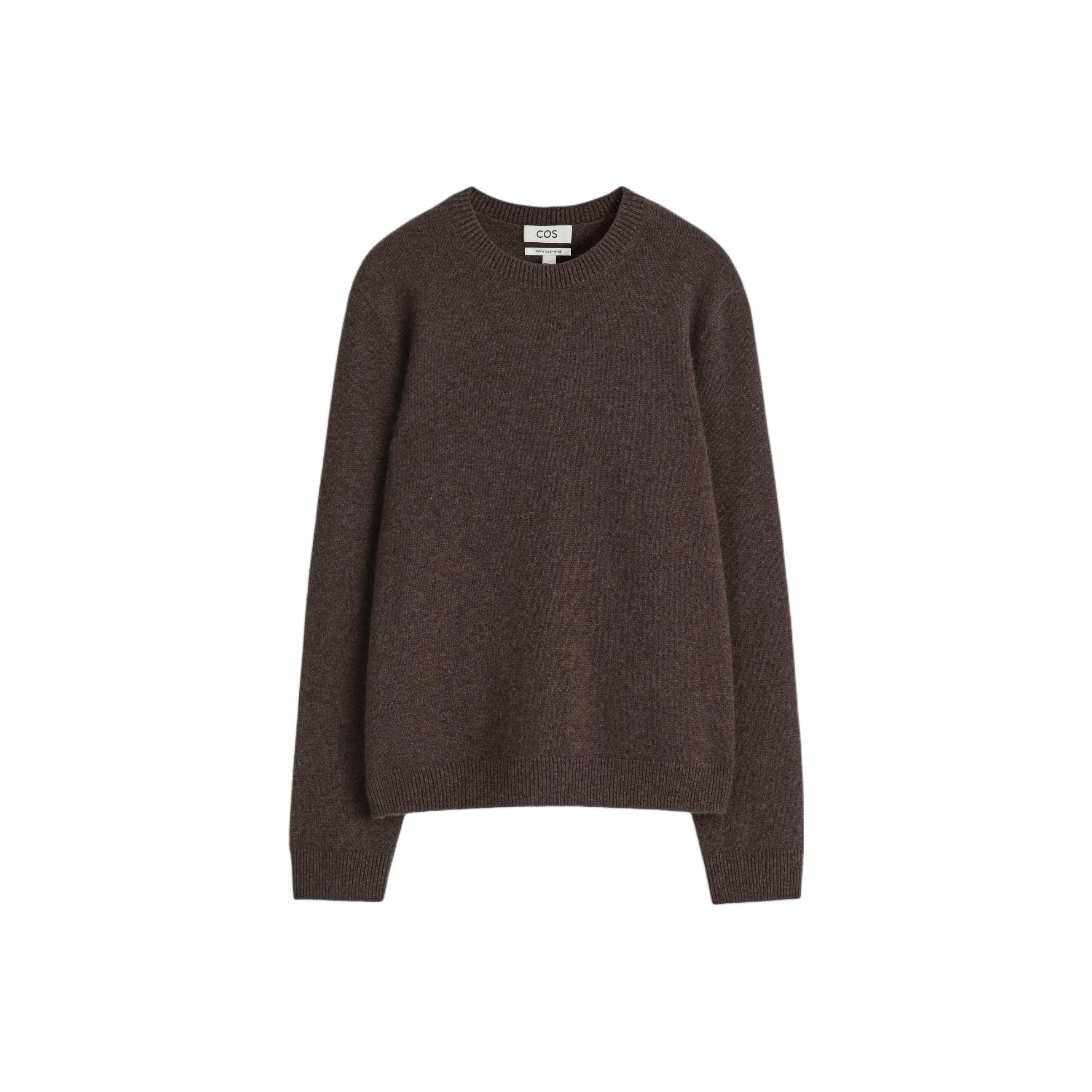 COS Темно-коричневый женский кашемировый свитер