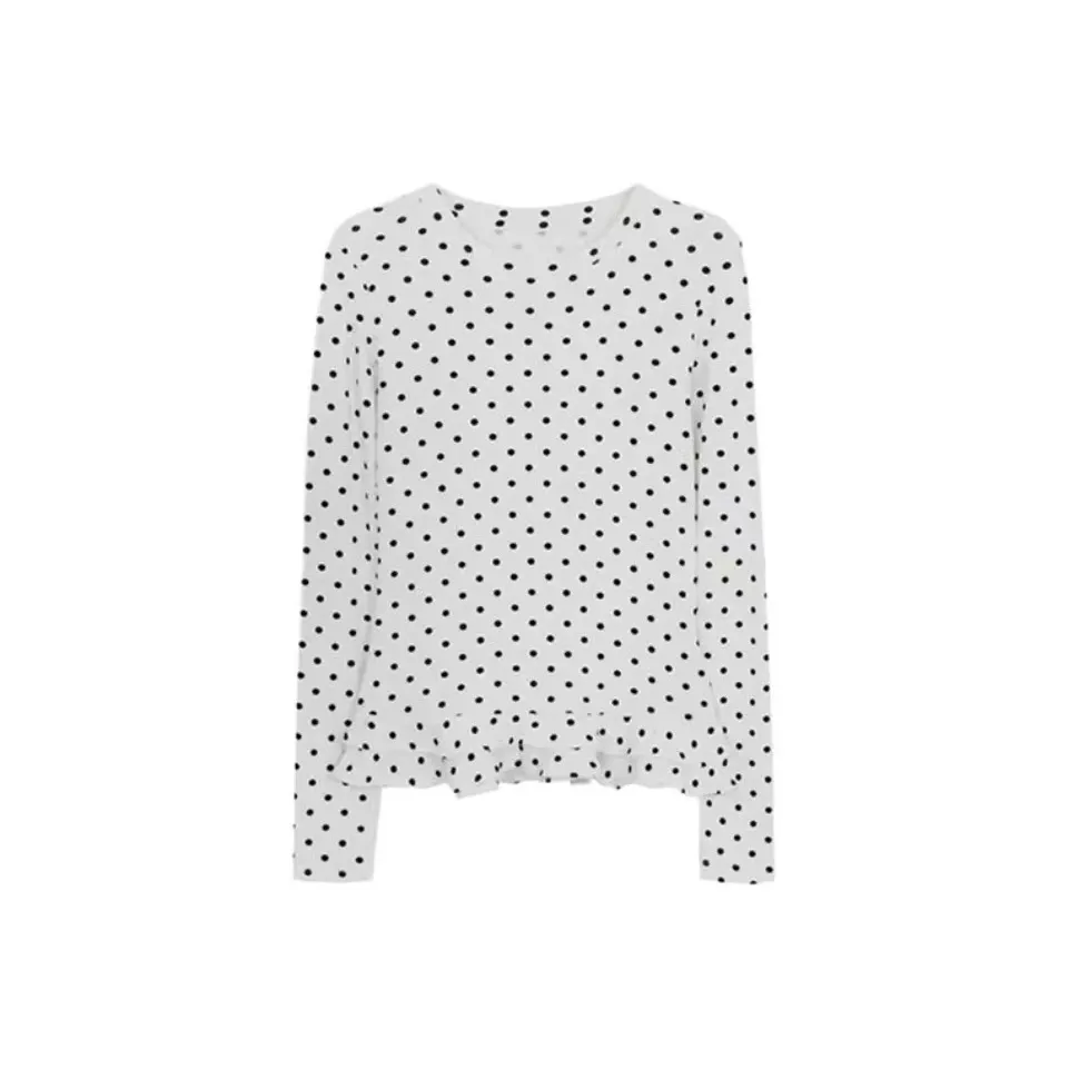 EMDPN Осенний базовый слой корейский стиль комплект дизайн горошек топ женский