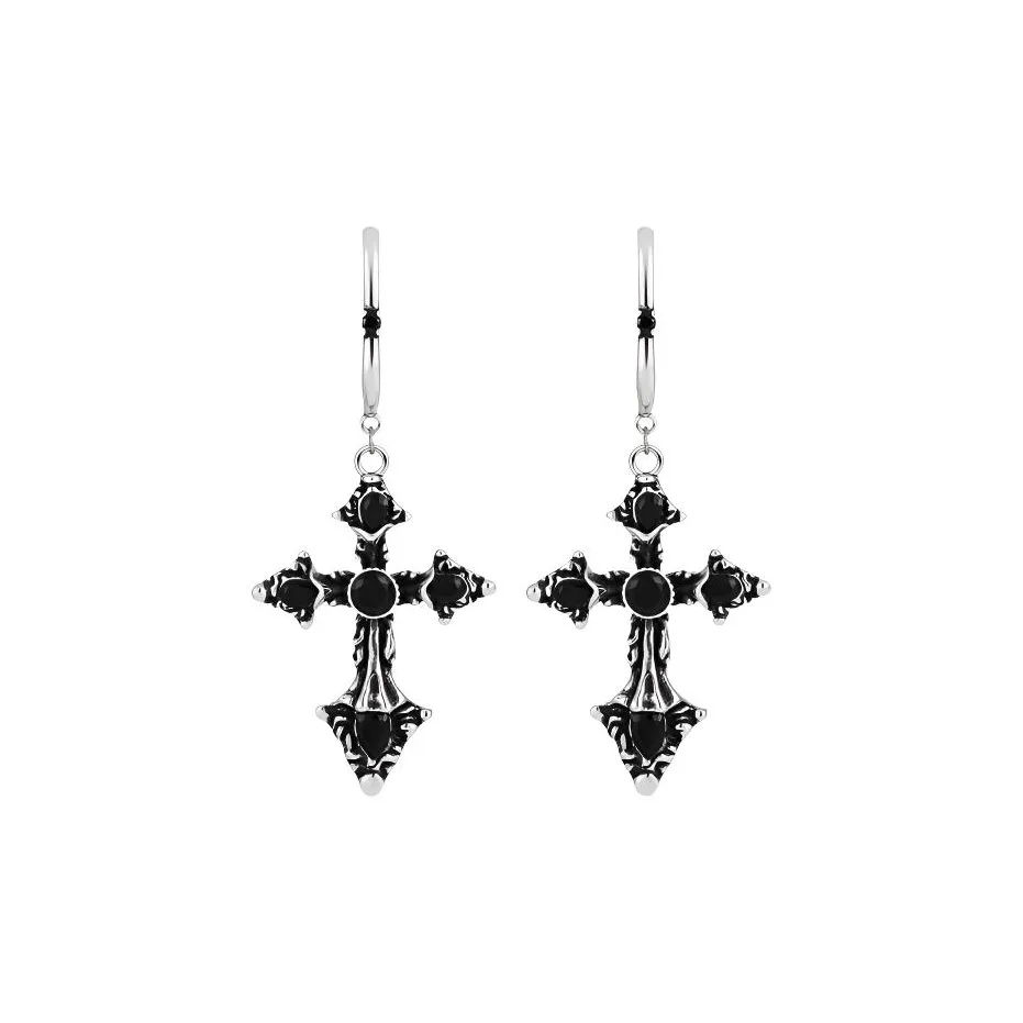 KING OF BLING Сплав с цирконом серьги унисекс