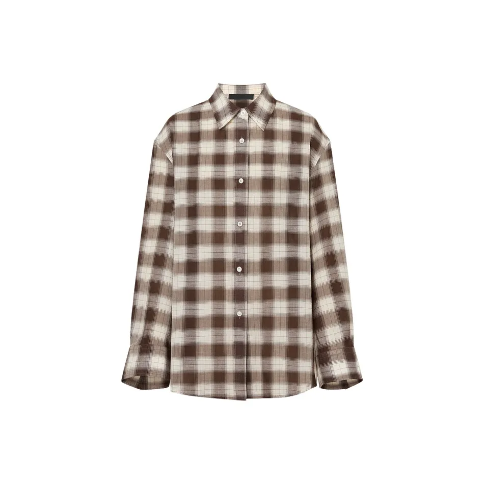 MO CO Коричневая клетка Женские рубашки