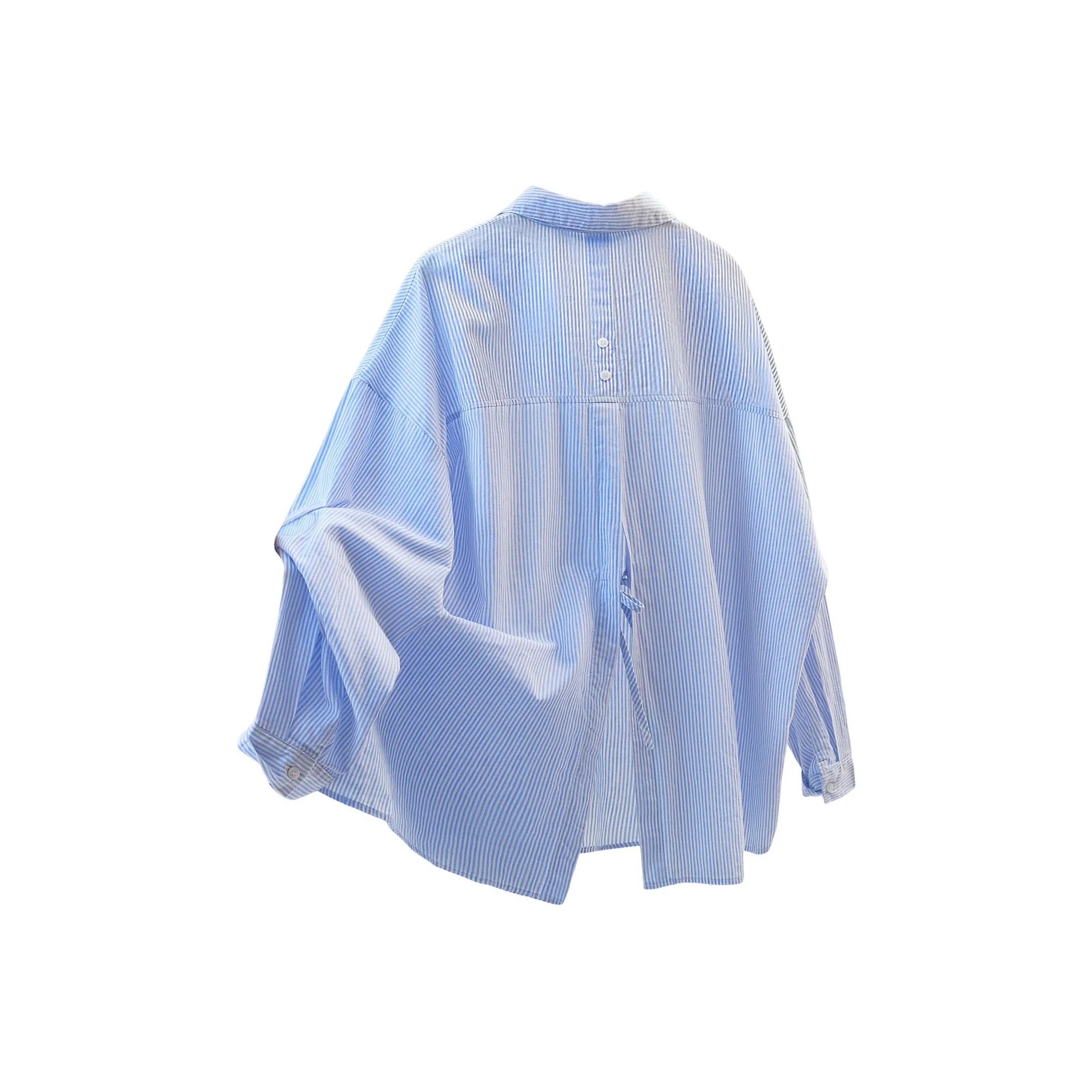 Cypress House Светло-синие полосы Женские рубашки