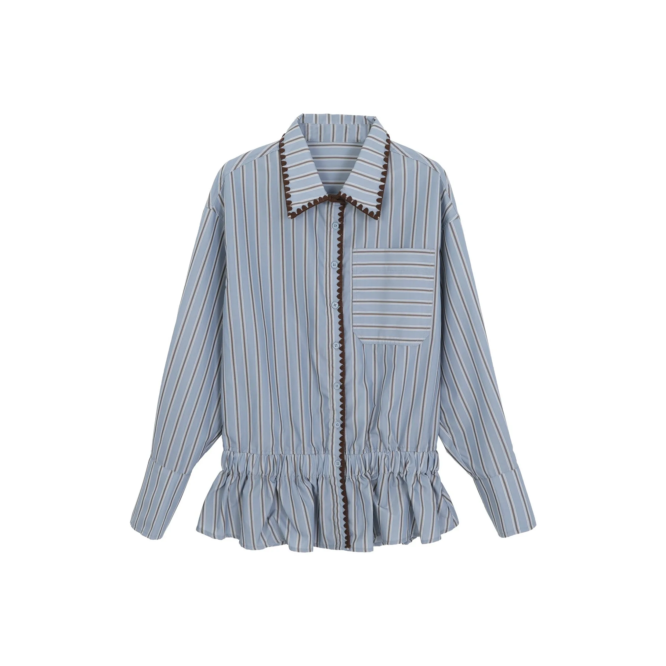 Mu Xiao Xin Синий Платье-рубашка Женские Рубашки