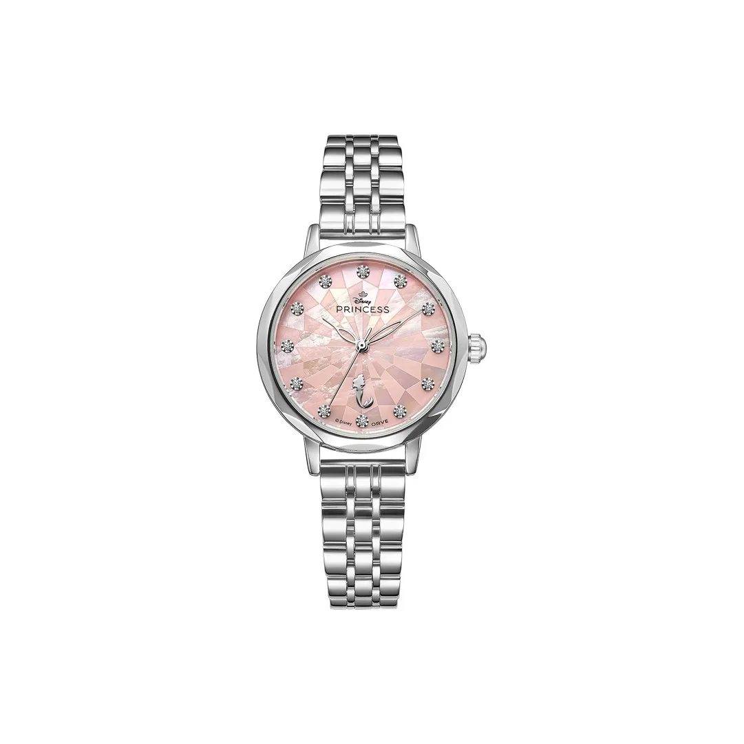 Disney Ariel Collection Кварцевый механизм Стальной ремешок Часы Женские Розовый циферблат