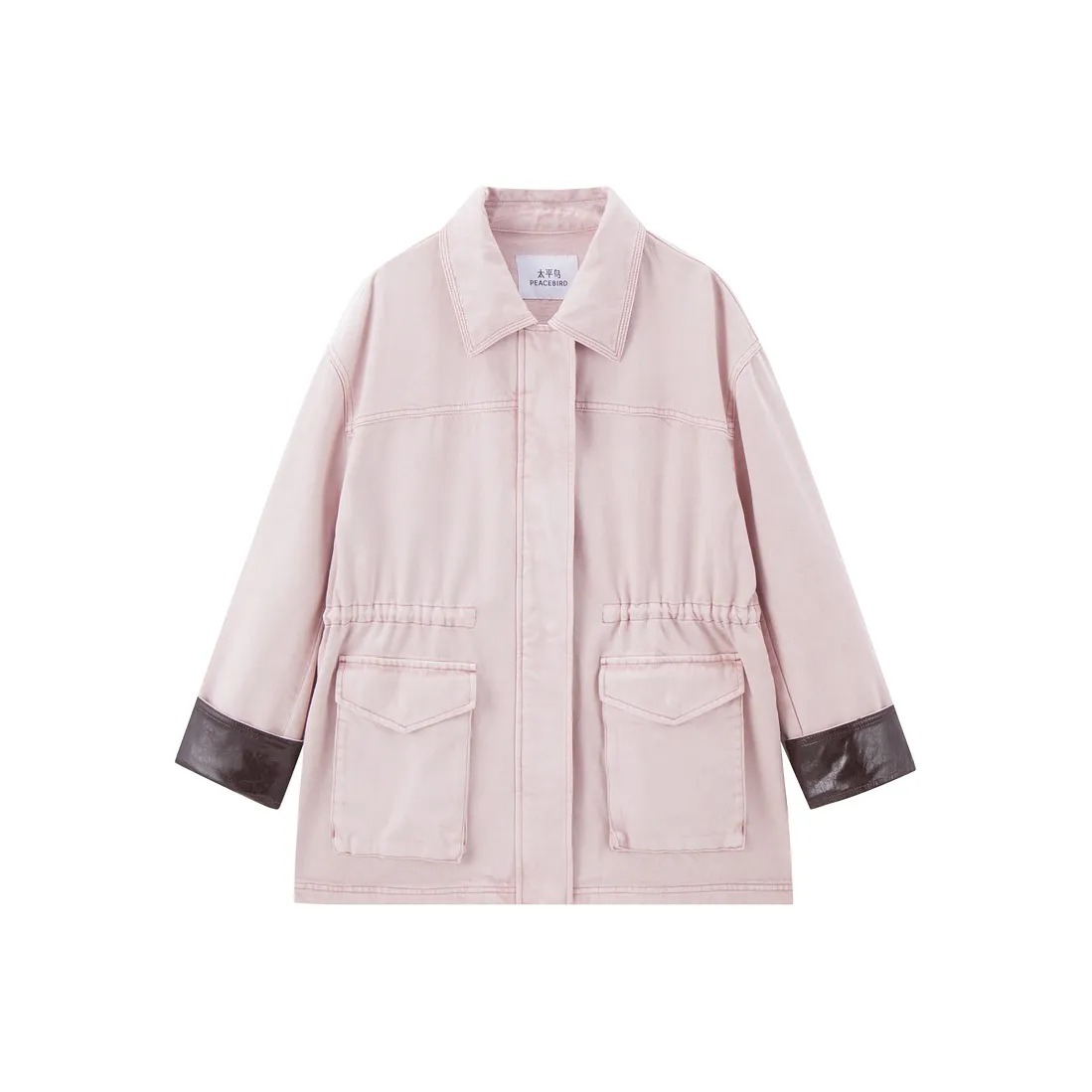 PEACEBIRD Пыль Розовый Женские Джинсовые Куртки