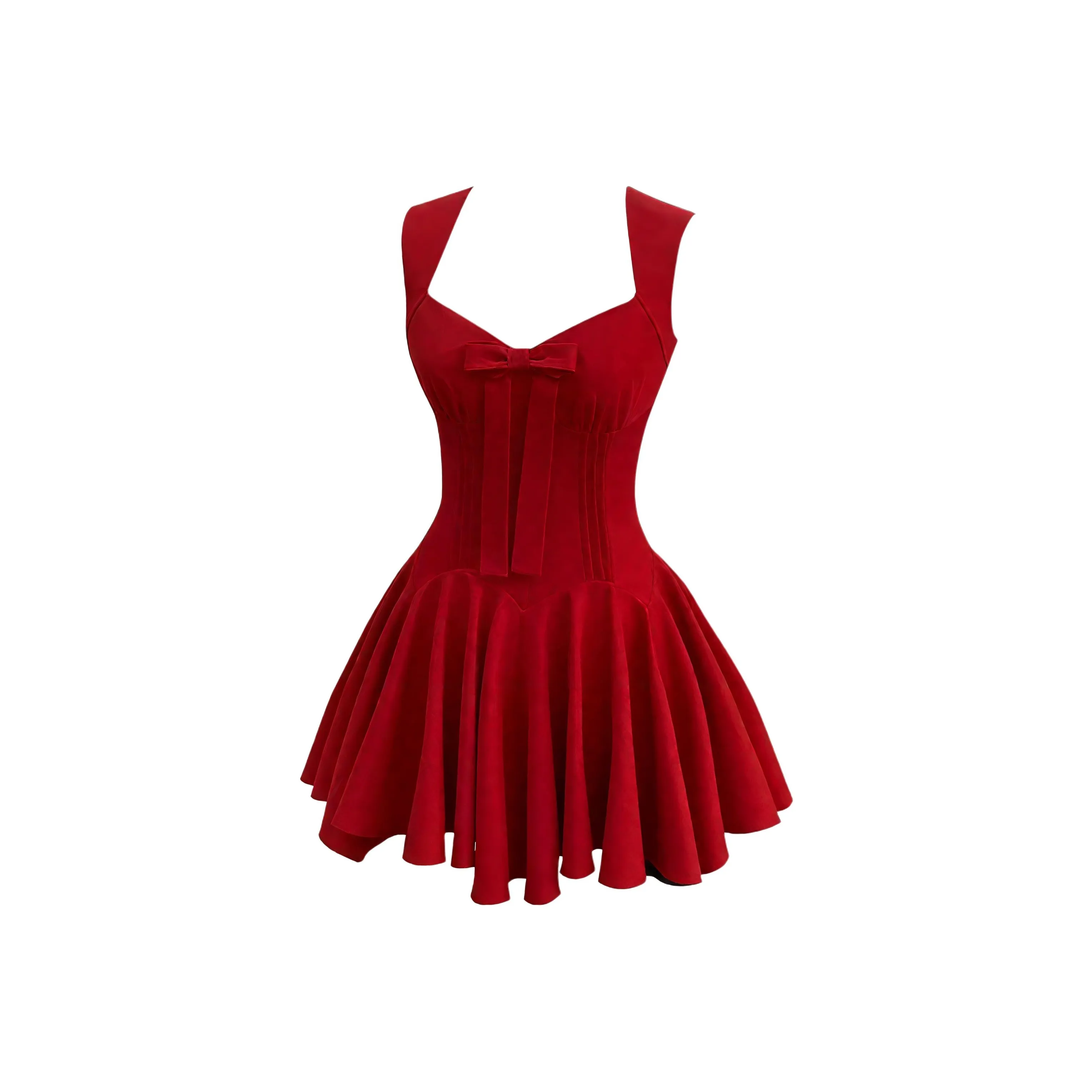 DITB Розовый Красный Женские Платья Без Рукавов