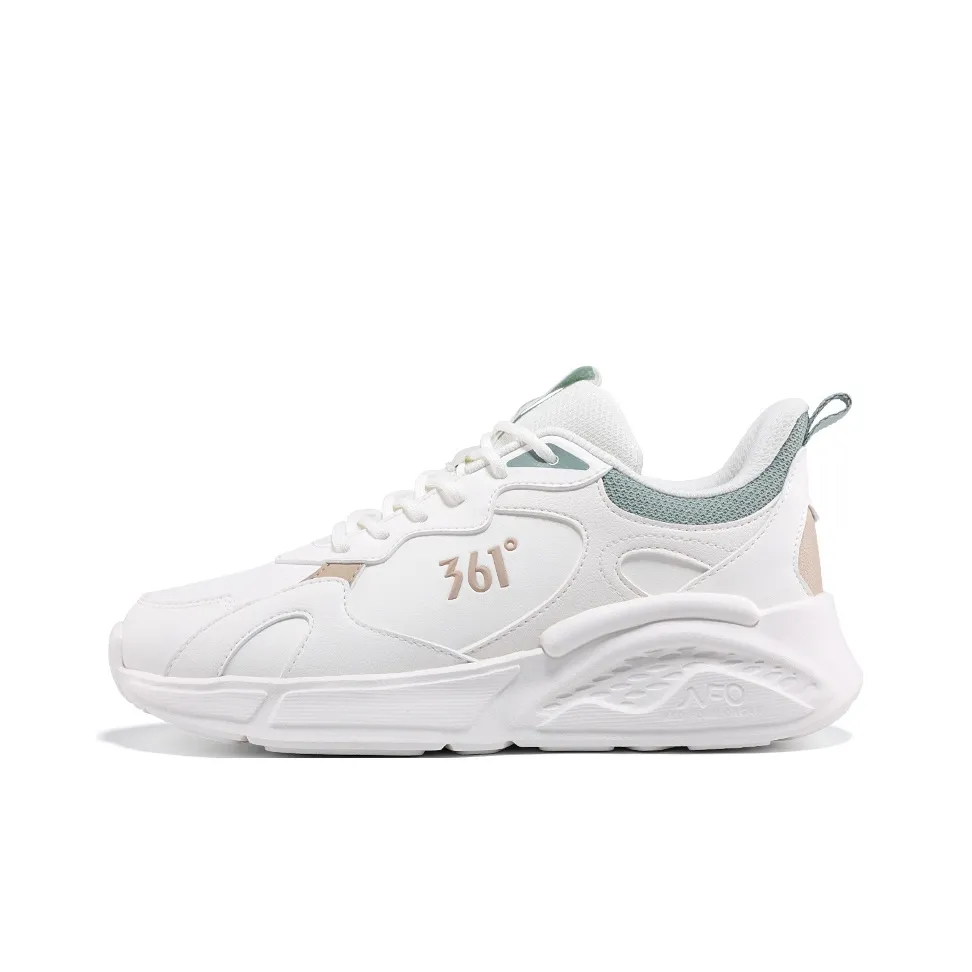 361° Противоскользящий устойчивый к истиранию низкий топ повседневная беговая обувь женский перьевой белый светлый дымчато-зеленый