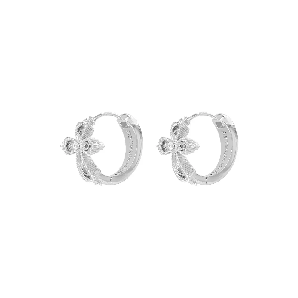 SUN HUNTER Белое золото с покрытием медное Каратовое золото + Серьги с цирконием Женские