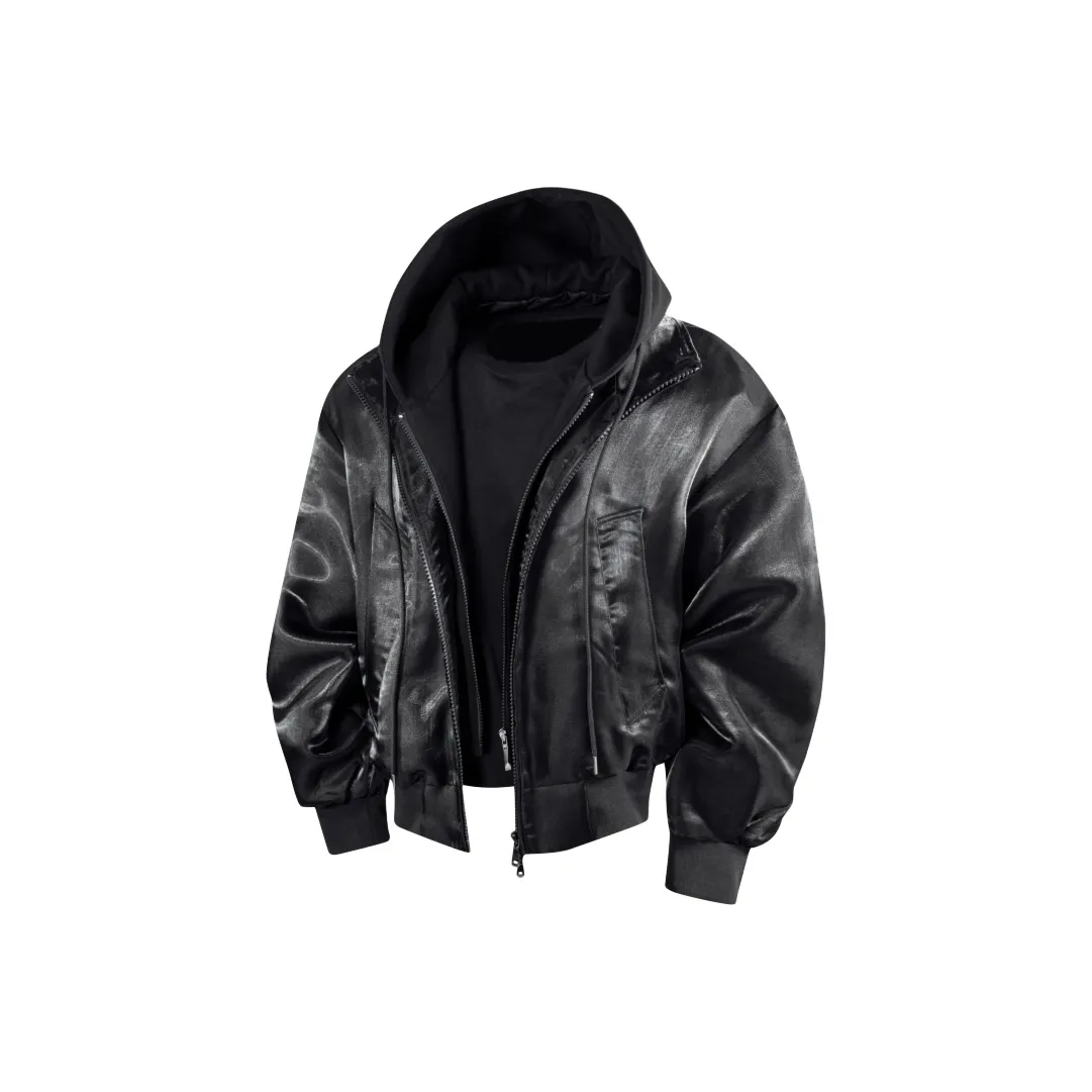 CariteSport С капюшоном Укороченная кожаная куртка Унисекс