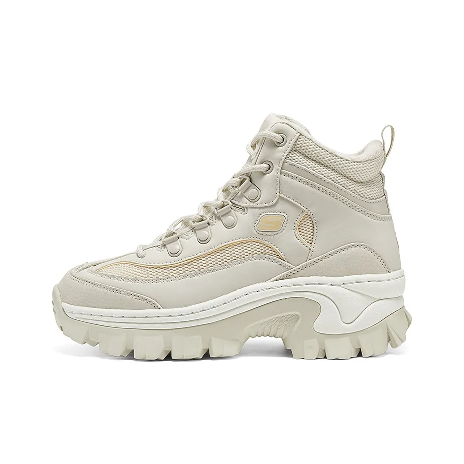 Skechers HI Ryze Дышащий Увеличение Высоты Высокий Топ Повседневная Обувь Женская Бежевая