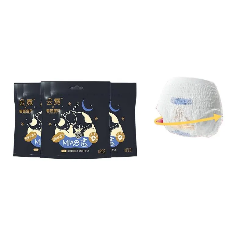 BIBABAOBEI Облако Miao Прозрачный AN Пижамные штаны Ночной использования Утечка PROOF Менструальные трусики Нижнее белье Гигиенические прокладки