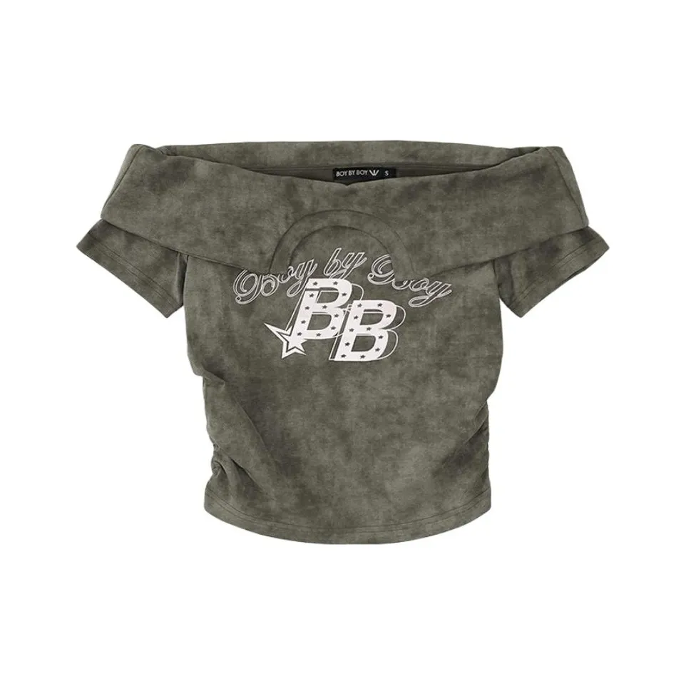 BOY BY BOY Зеленый Женский Короткий Топ