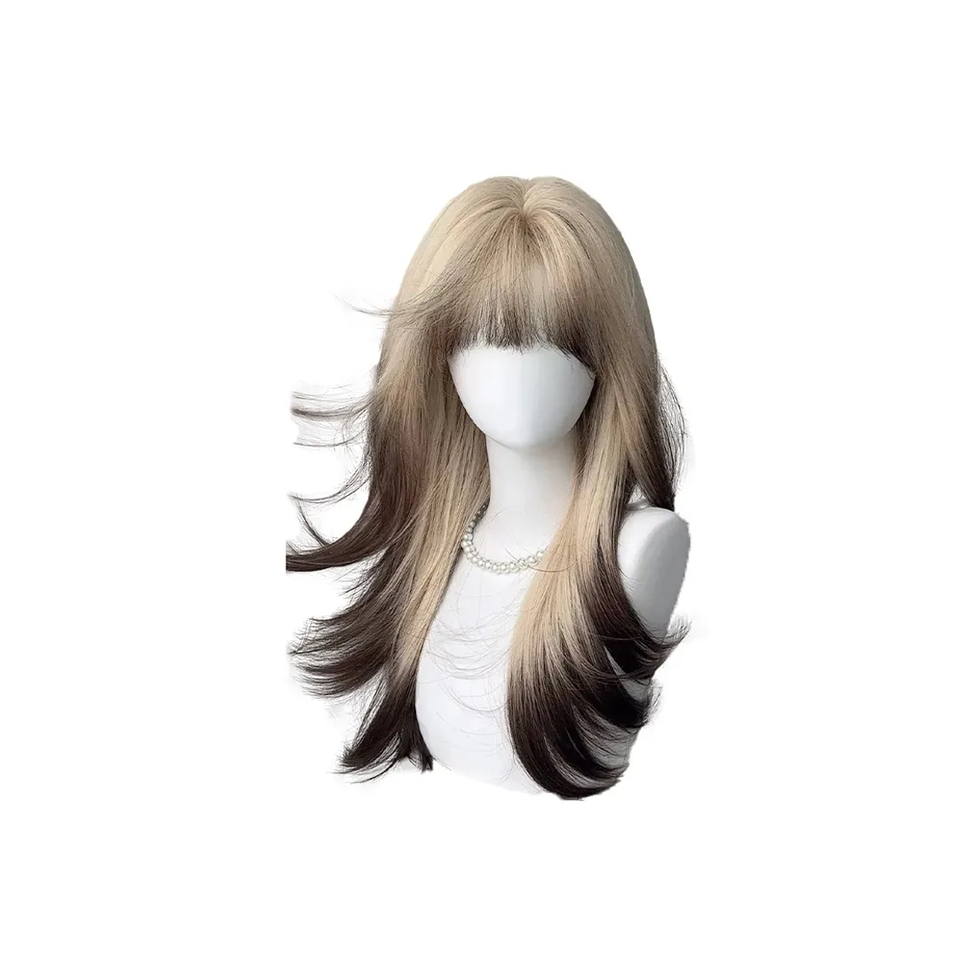 Northward Incline Siamese Cat Женская Перука Высокого Уровня Золотистый Черный Градиент Длинные Прямые Волосы Городской Chic Стиль Милый