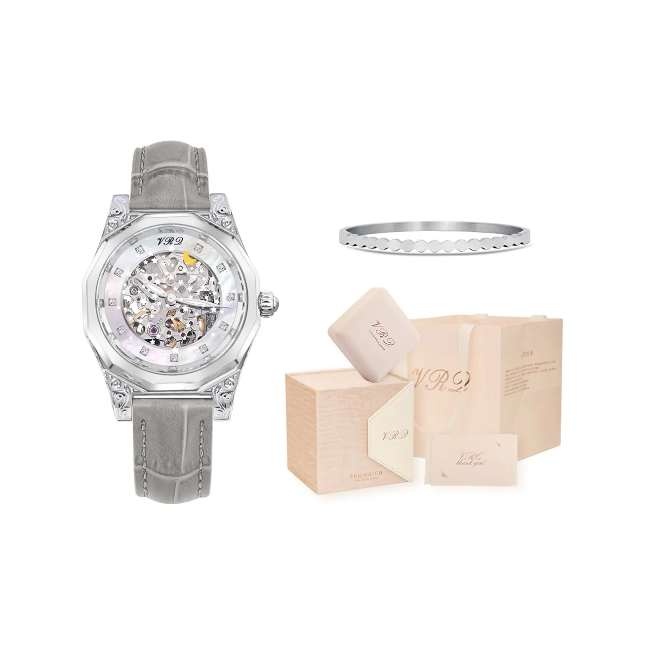 VRQ Mechanical Movement Watch Women's Watch Mother-of-Pearl Color Watch Dial
