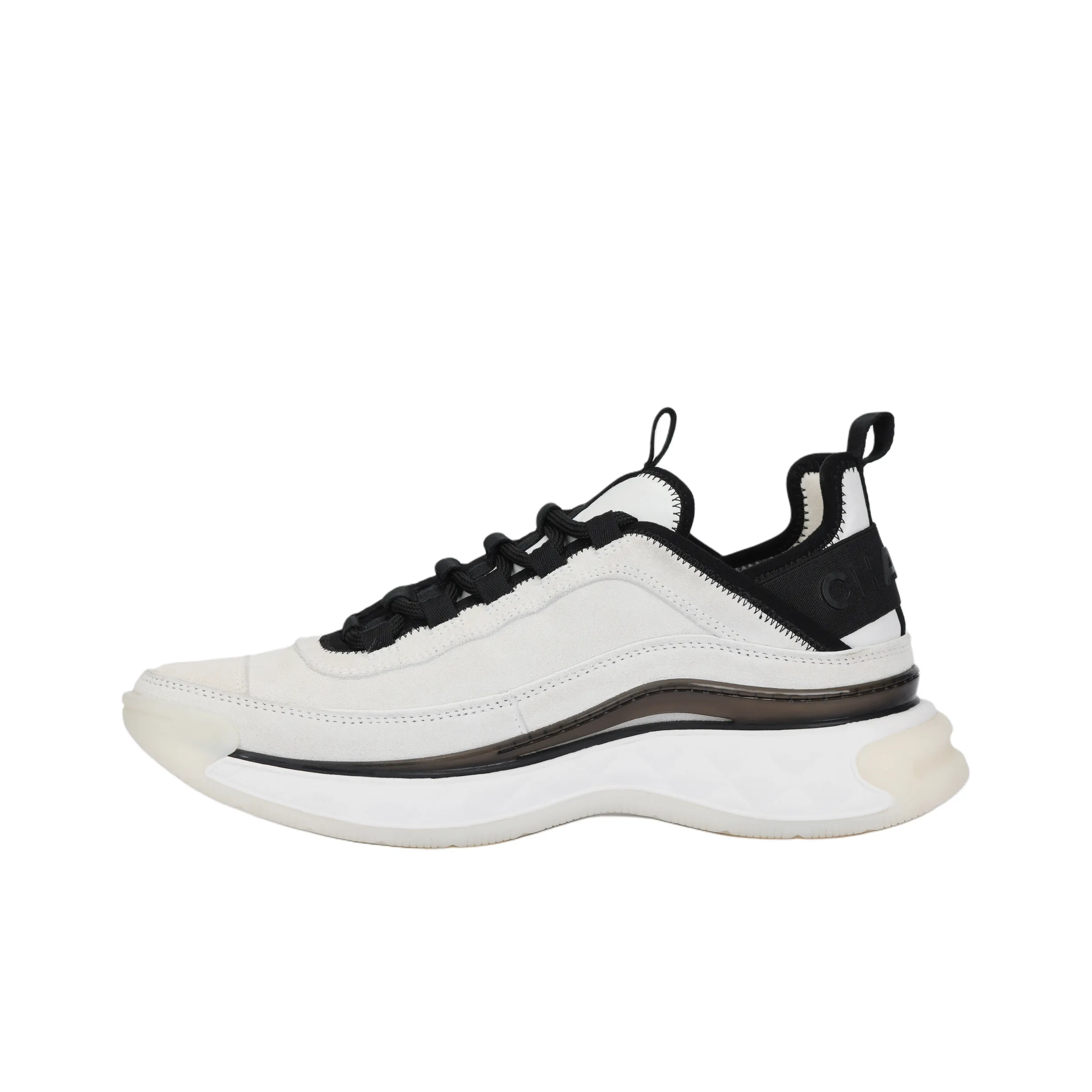 CHANEL Round Toe Mid‑Top Sneakers White Women's