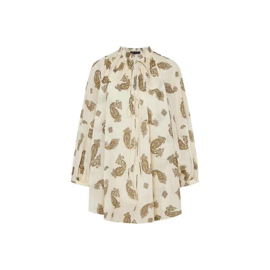 MOCO Рубашка Женская Абрикосовая с Цветочным узором Пейсли