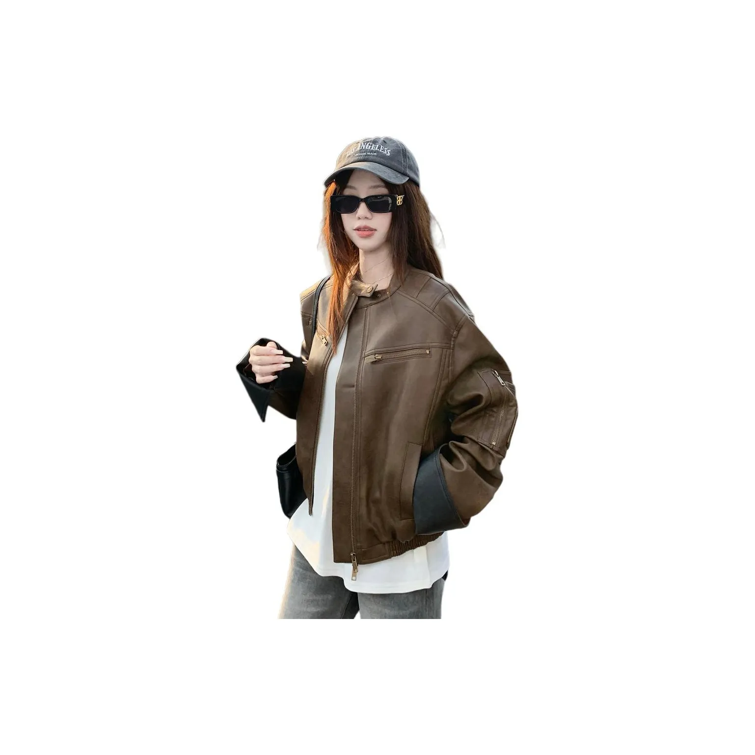 QIAOMONVHAI Кожа Куртка Женская