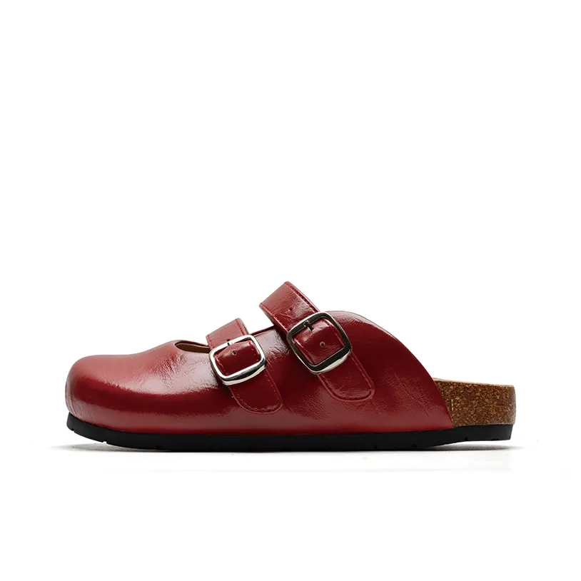 Mule Donkey Резиновый Пряжка Обувь Birkenstock Женские Apple Red