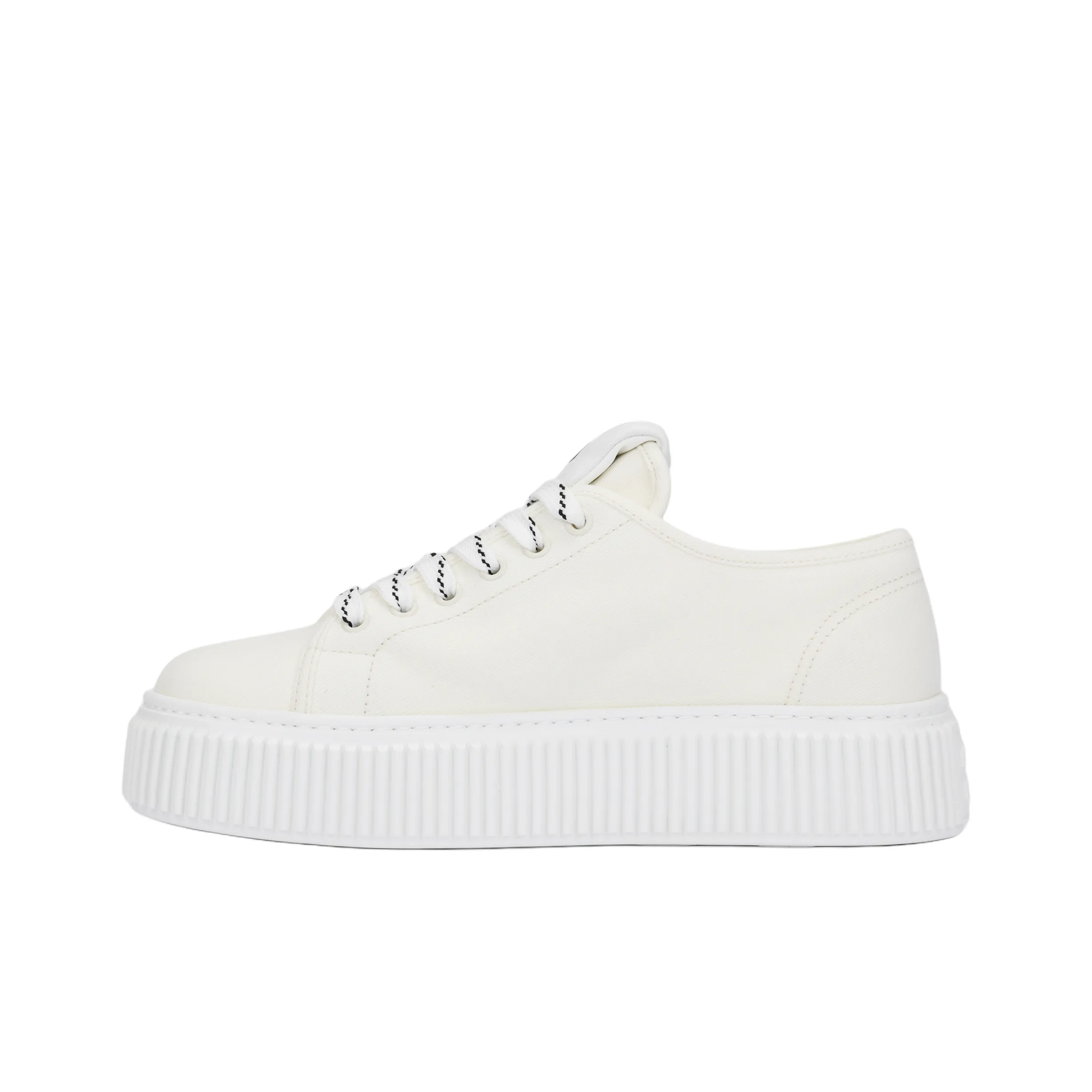 MIU MIU Low top Canvas Shoes Women's Ivory White