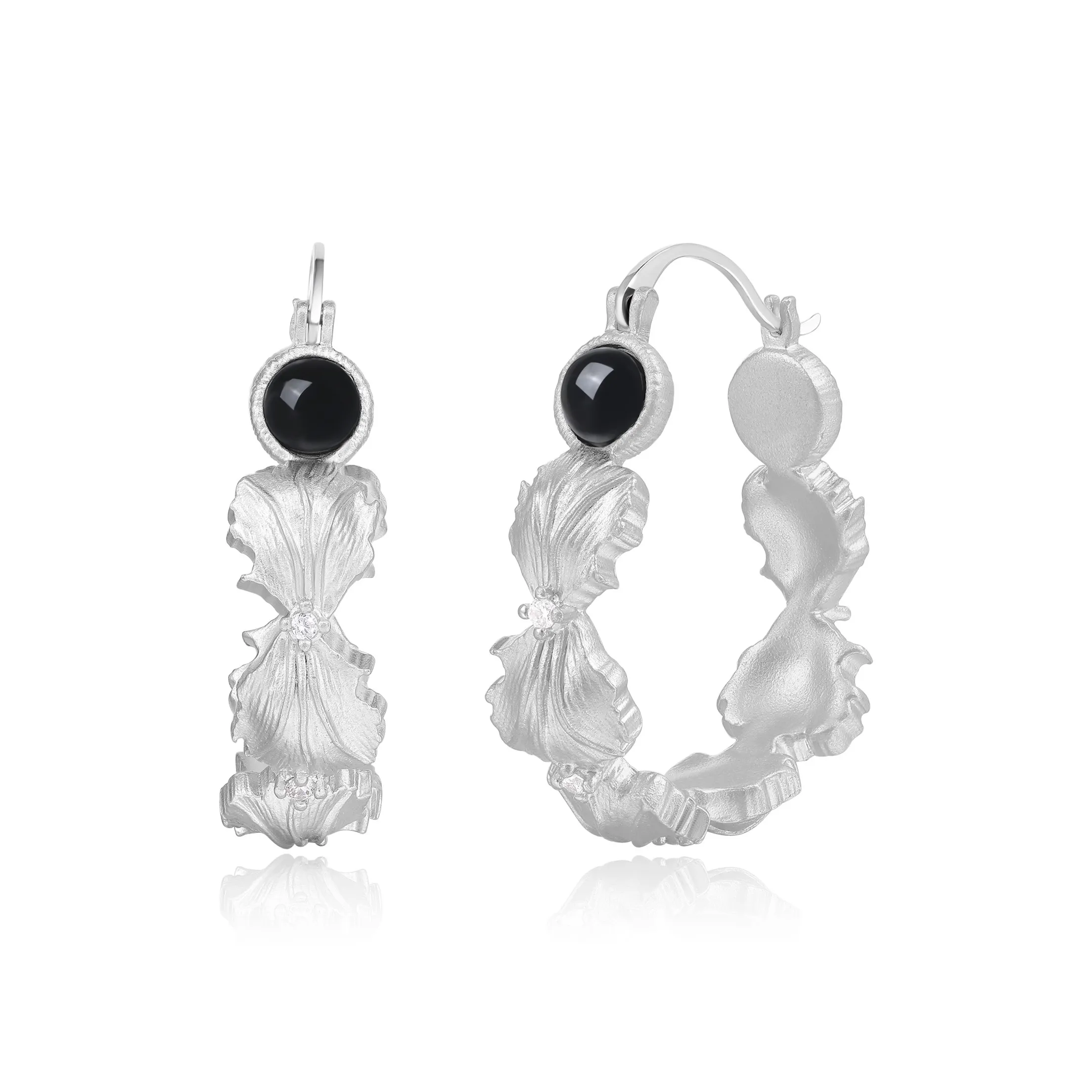 YUAN FIELD Серьги из меди с покрытием из белого золота унисекс