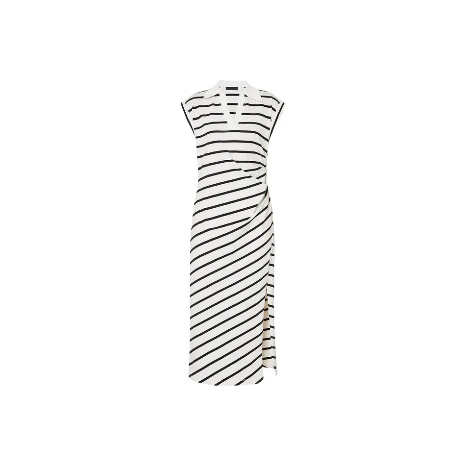MO&CO Sleeveless Dresses Women's White Black Stripes