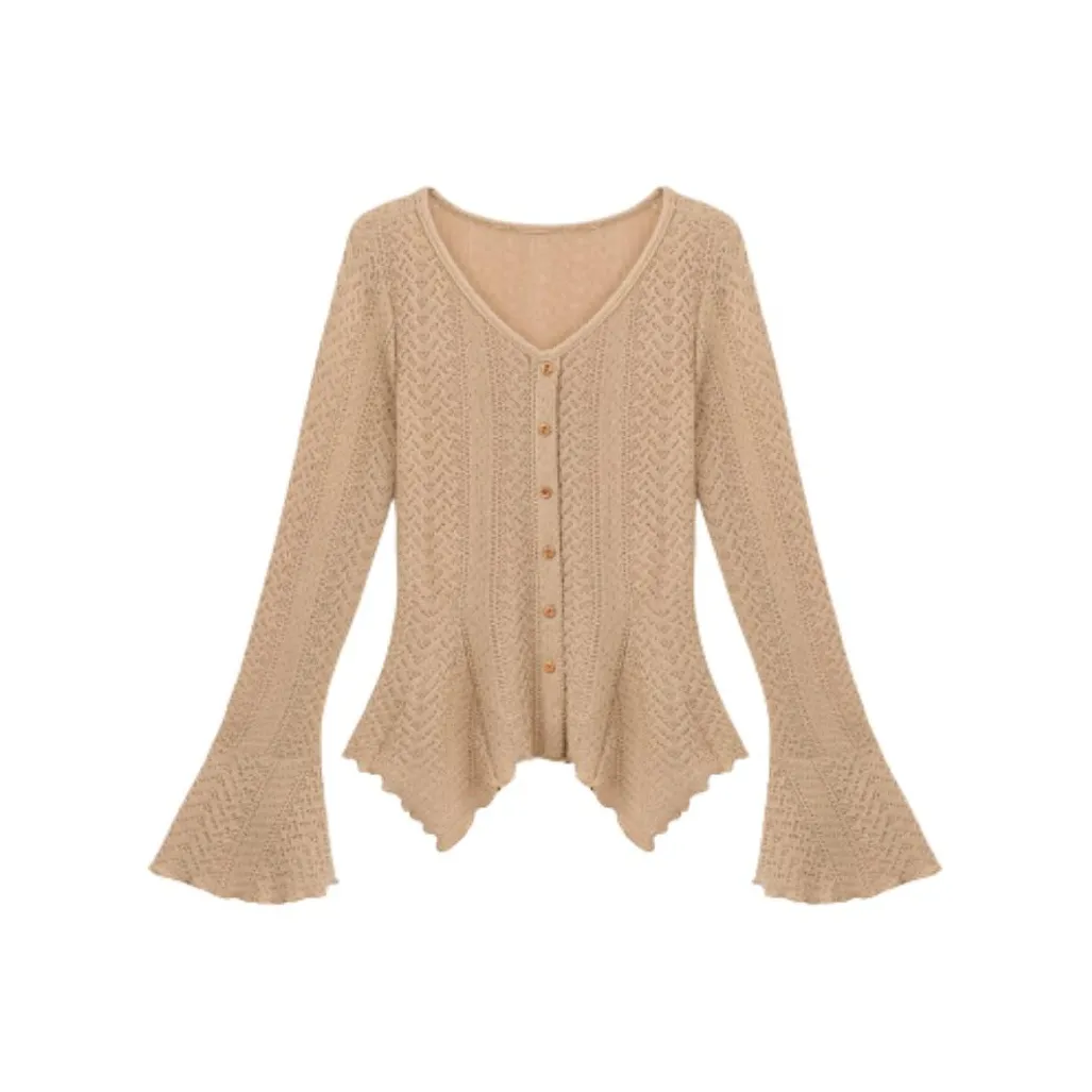 IUNOP Осенний Французский Cut Out Трикотаж Женский