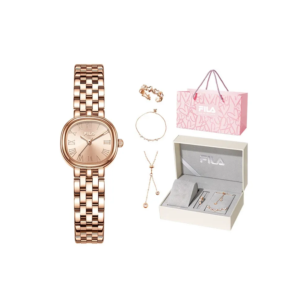 FILA Наручные часы Кварцевый механизм Стальной ремешок Розовое золото Циферблат часов Женские часы Любовь с первого взгляда Романтическая коробка