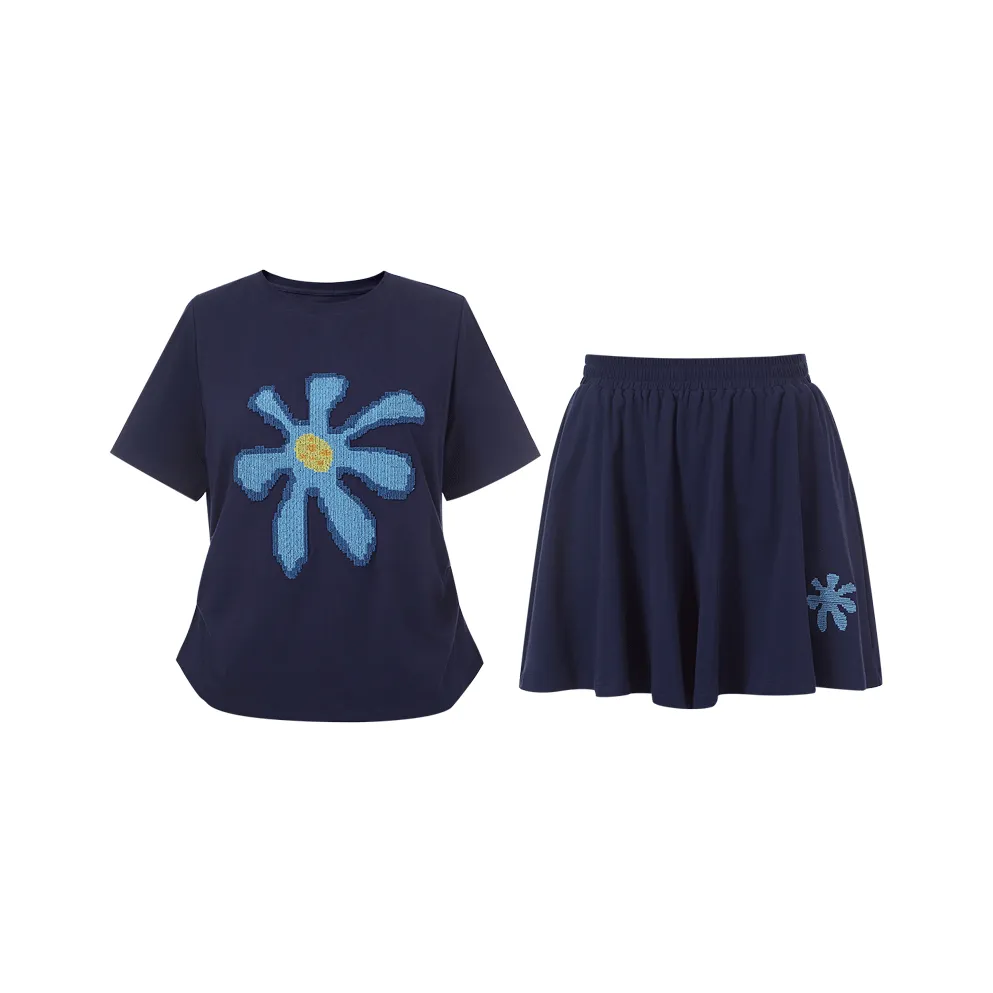 MSSHE Темно-синий Синий Женские Повседневные Костюмы