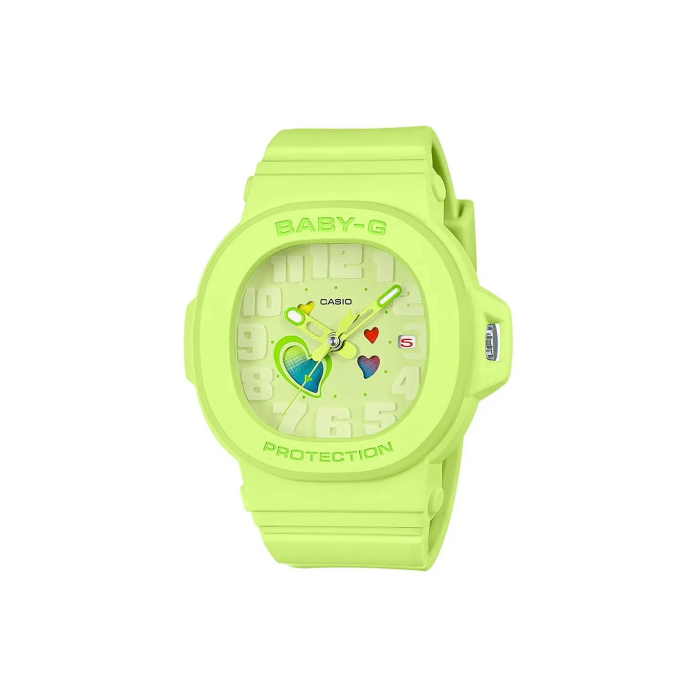 CASIO BGA 10 Collection Кварцевый механизм Смольный ремешок Часы Детский Зеленый циферблат