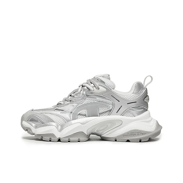 Champion Tooth Shark Shoes Пава Броня Баланс Низкий Топ Повседневная обувь Женские Фотонно-серый Серебристо-белый