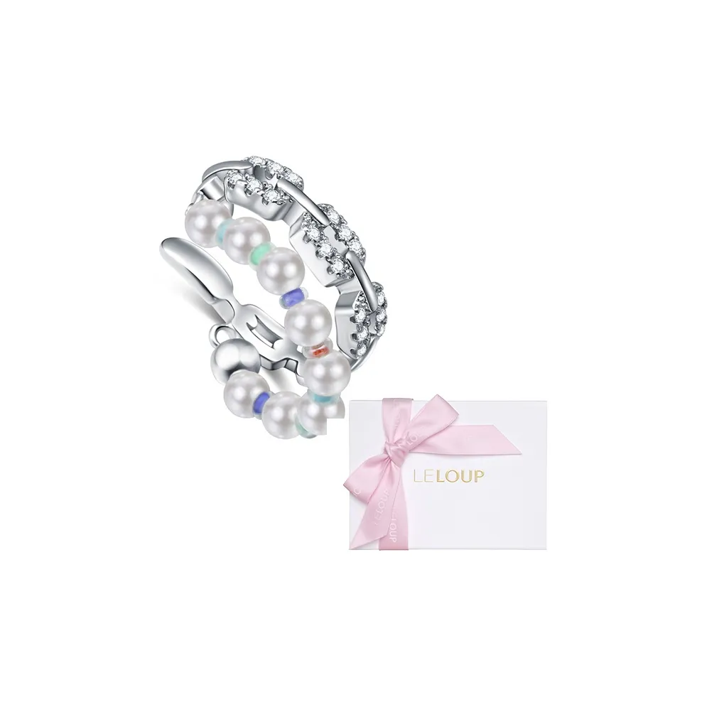 LELOUP Медное покрытие Платина Синтетический кубический цирконий Заколка On Серьги Женские Серебро