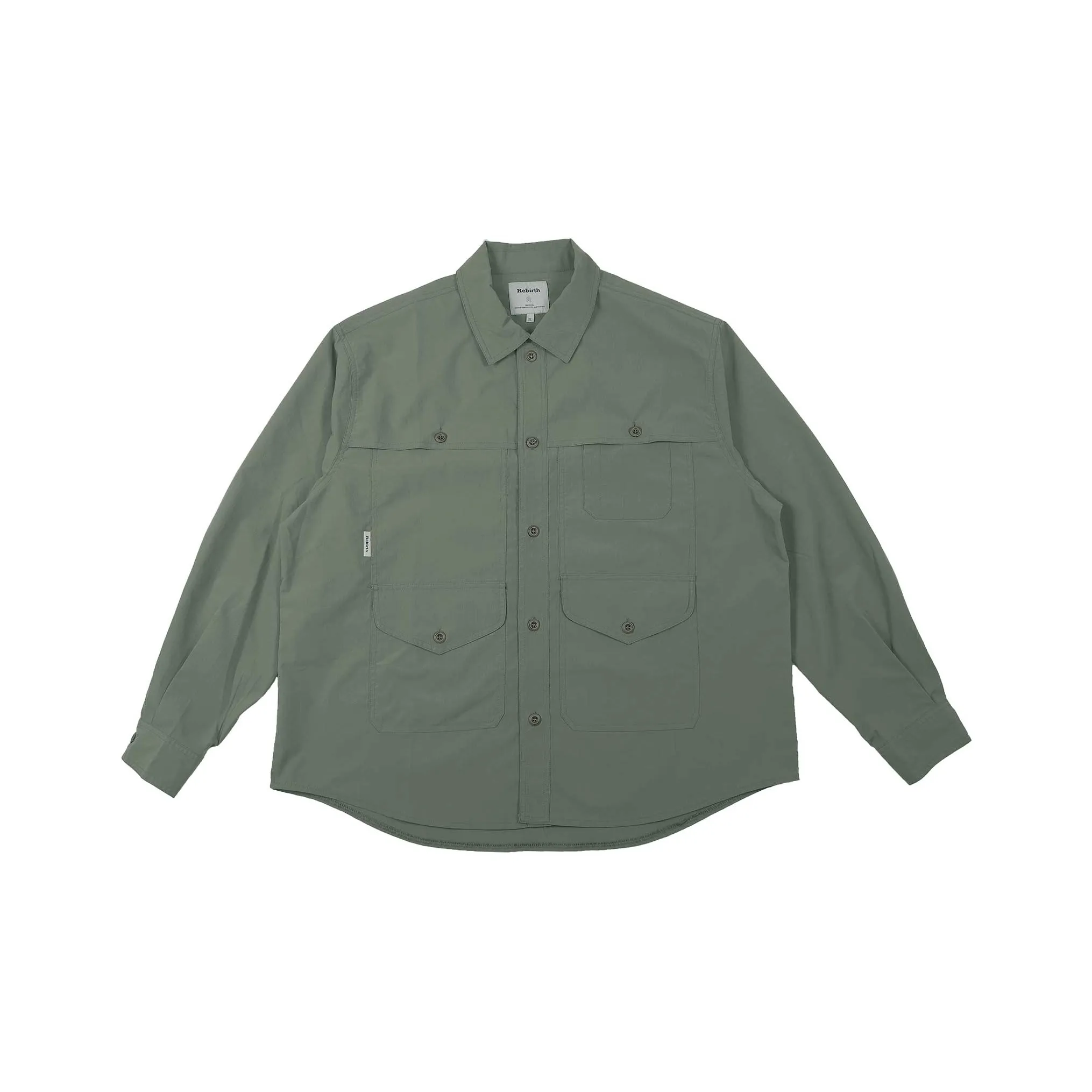 REBIRTHRABBIT Шалфейно-зеленый Мужские Рубашки