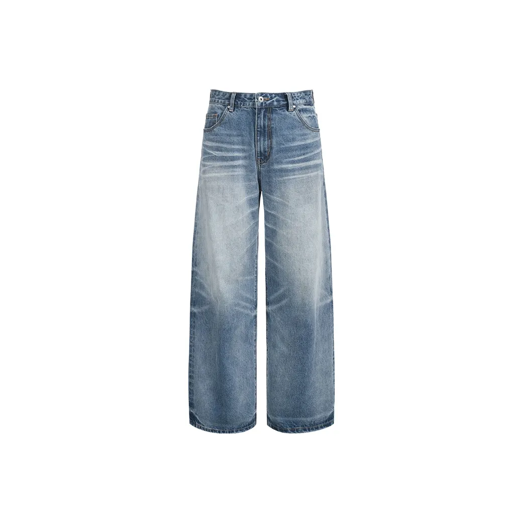 TERRA INCOGNITA Выстиранные синие унисекс джинсы
